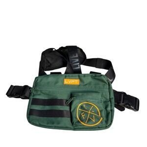 LVFT Live Fit‎ Crossbody Bag Green Chest Sling Gym travel Streetwear Preowned